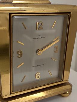 Classic Hamilton Brass Bass Clock/Barometer