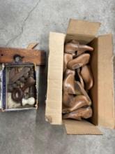 Antique Childrens Shoe Molds, Wood Furniture Parts and Wood Plane