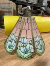 Vintage Glass Lamp Shade and Misc Decor