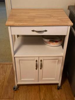 Rolling Cart With Utensil Drawers & Drying Rack