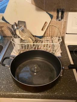 Rolling Cart With Utensil Drawers & Drying Rack