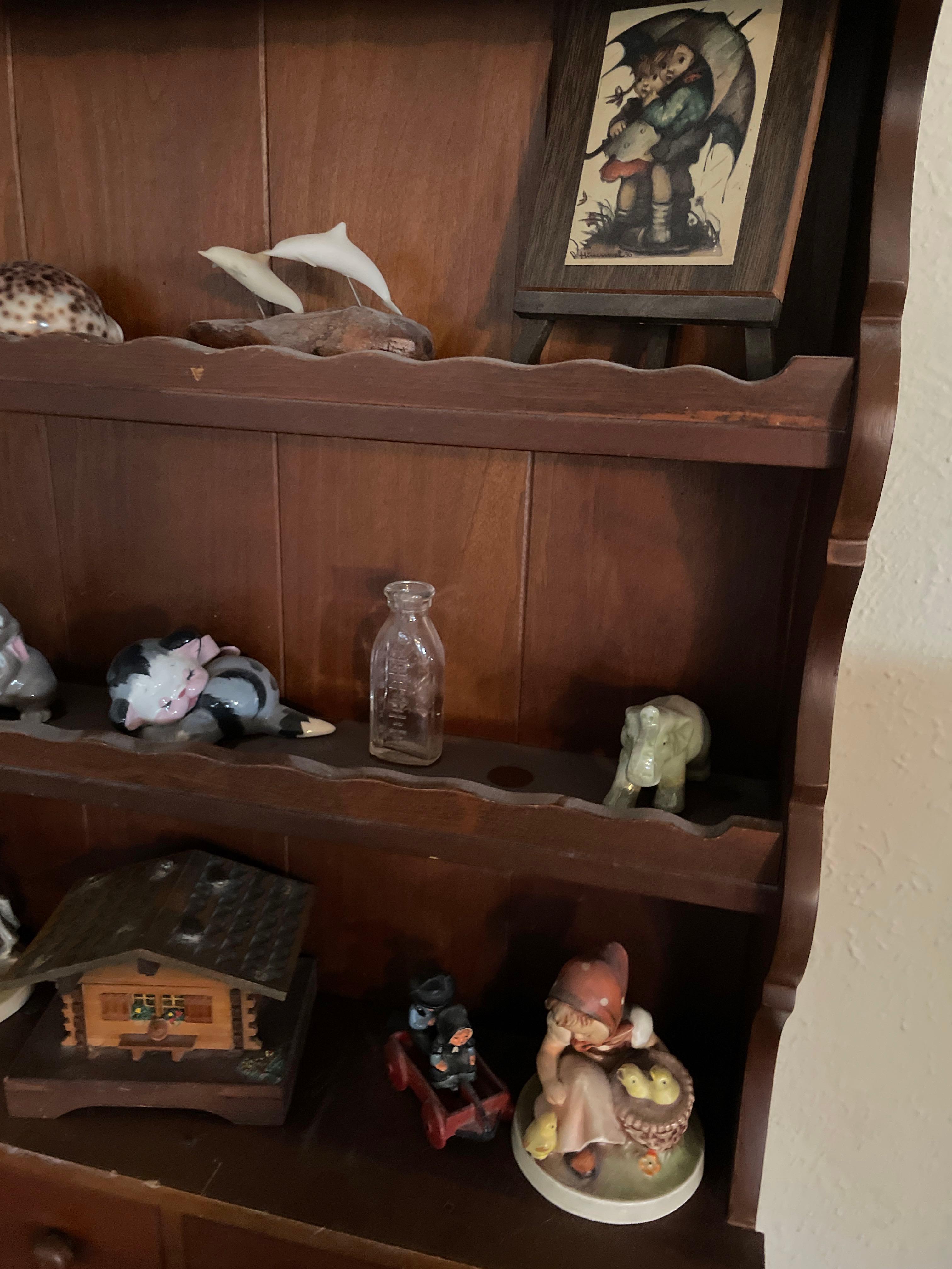 Wall Shelf With Assorted Vintage Items