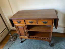 Classic Young Republic Maple Rolling Cocktail Cart