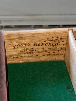 Classic Young Republic Maple Rolling Cocktail Cart