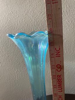 Vintage Blenko Blue Glass Vase