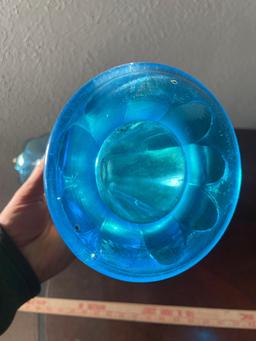 Vintage Blenko Blue Glass Vase