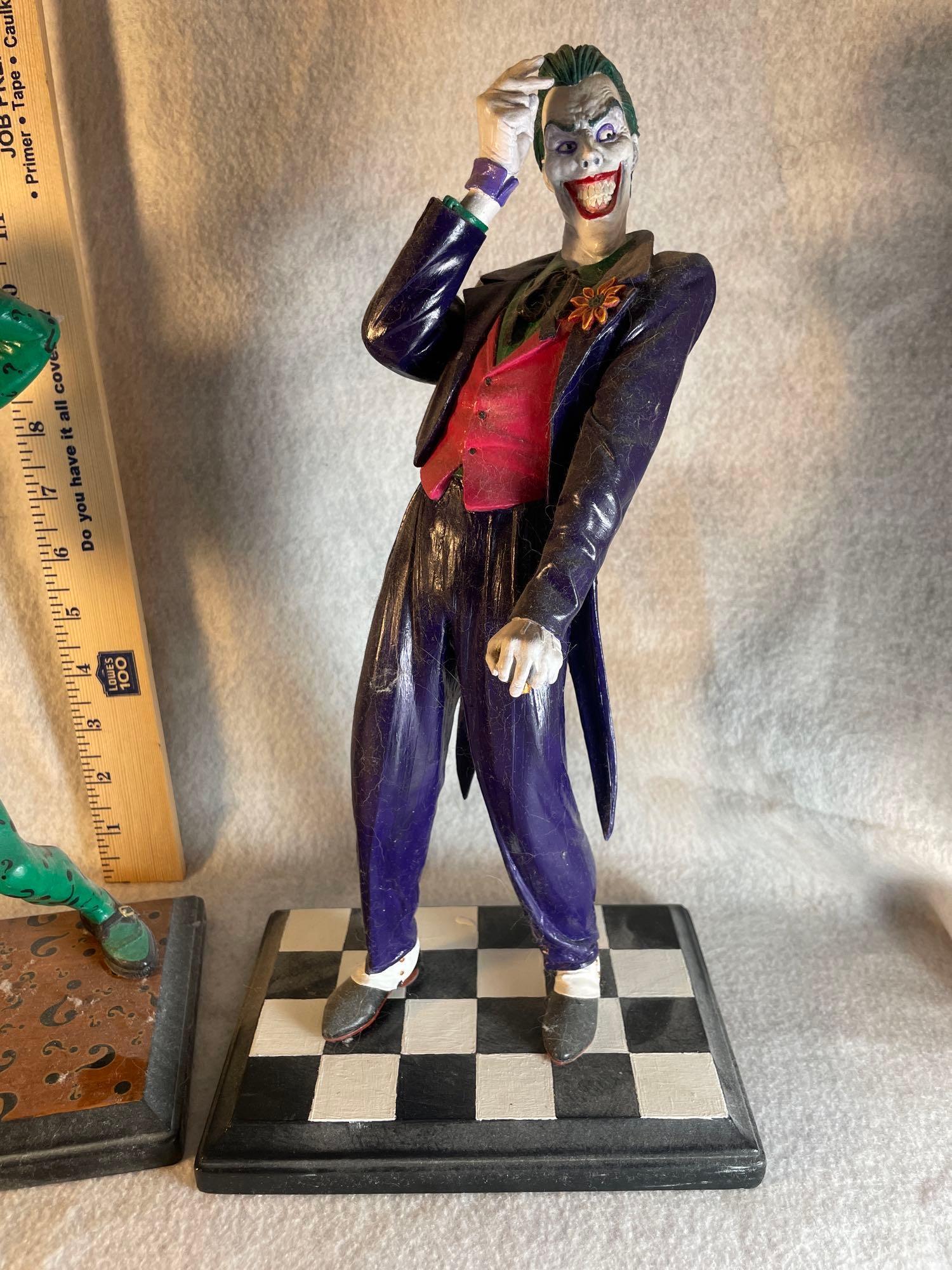 Batman, The Joker, and The Riddler Statuettes