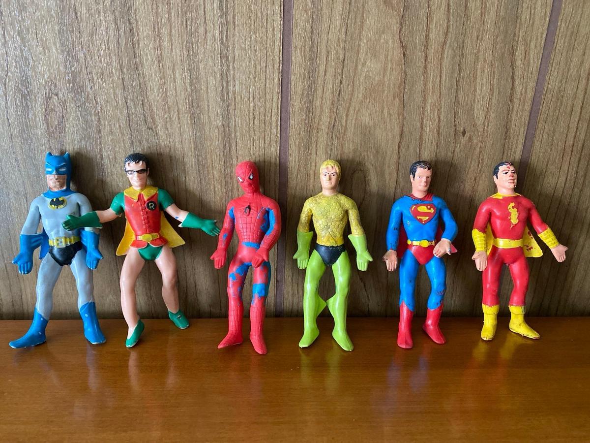 Six 1970s Rubber Action Figures