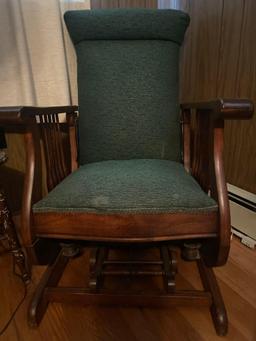Vintage Green Upholstered Glider Chair
