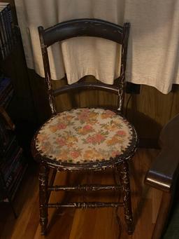 Antique Embroidered Seat Chair