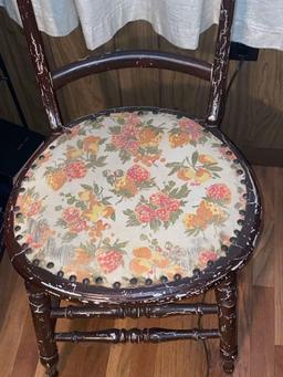 Antique Embroidered Seat Chair