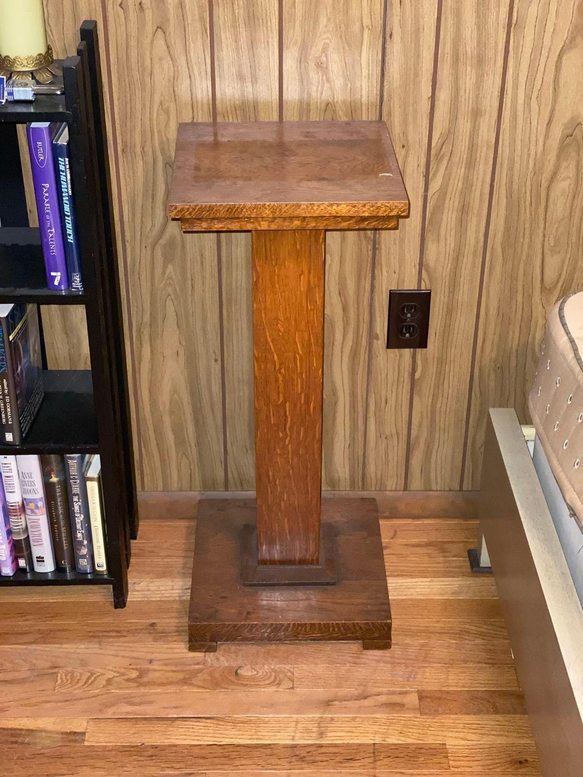 Vintage Oak Plant Stand