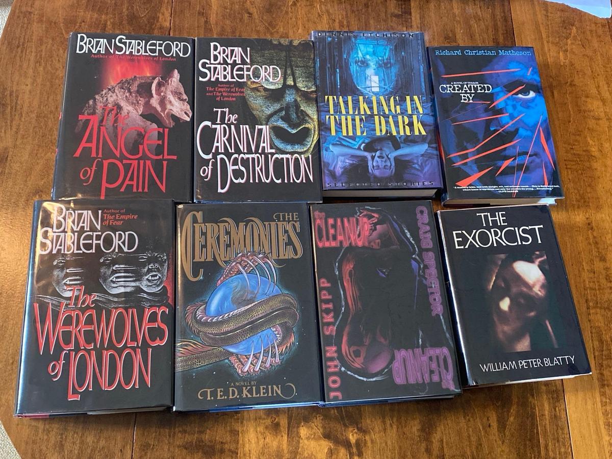 Twelve Assorted Hard Cover Horror Books