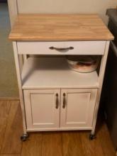 Rolling Cart With Utensil Drawers & Drying Rack