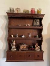 Wall Shelf With Assorted Vintage Items