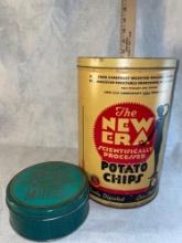 Vtg Potato Chip and Candy Tins