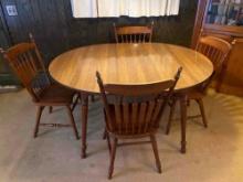 Classic Maple Dining Table With Four Chairs