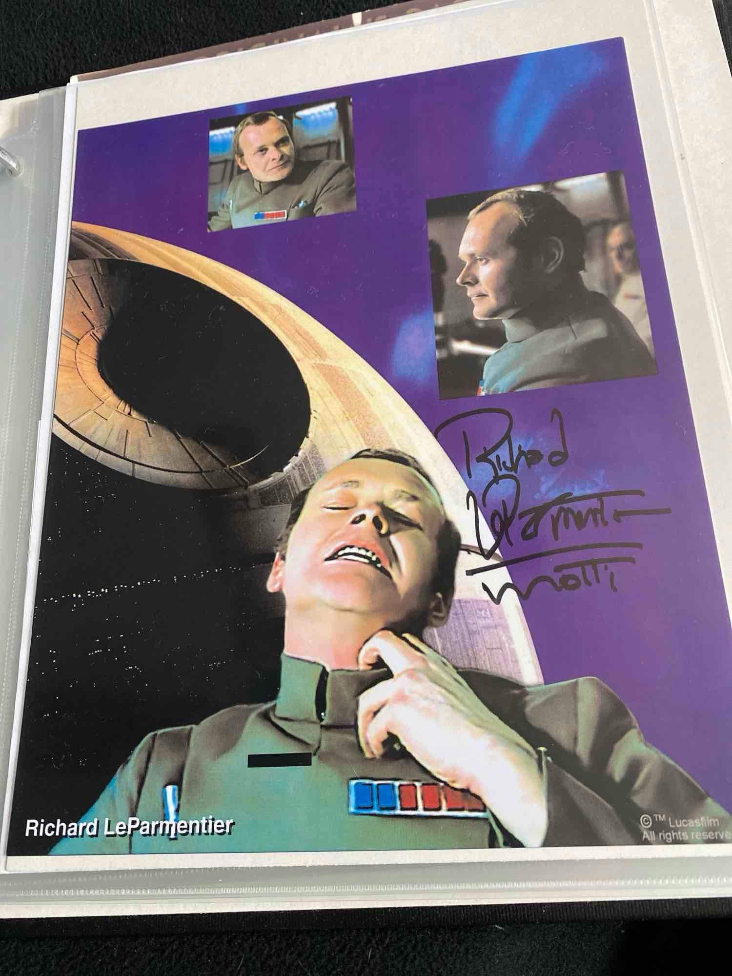 Three Signed Star Wars Photos With Celebrity Signature Cards