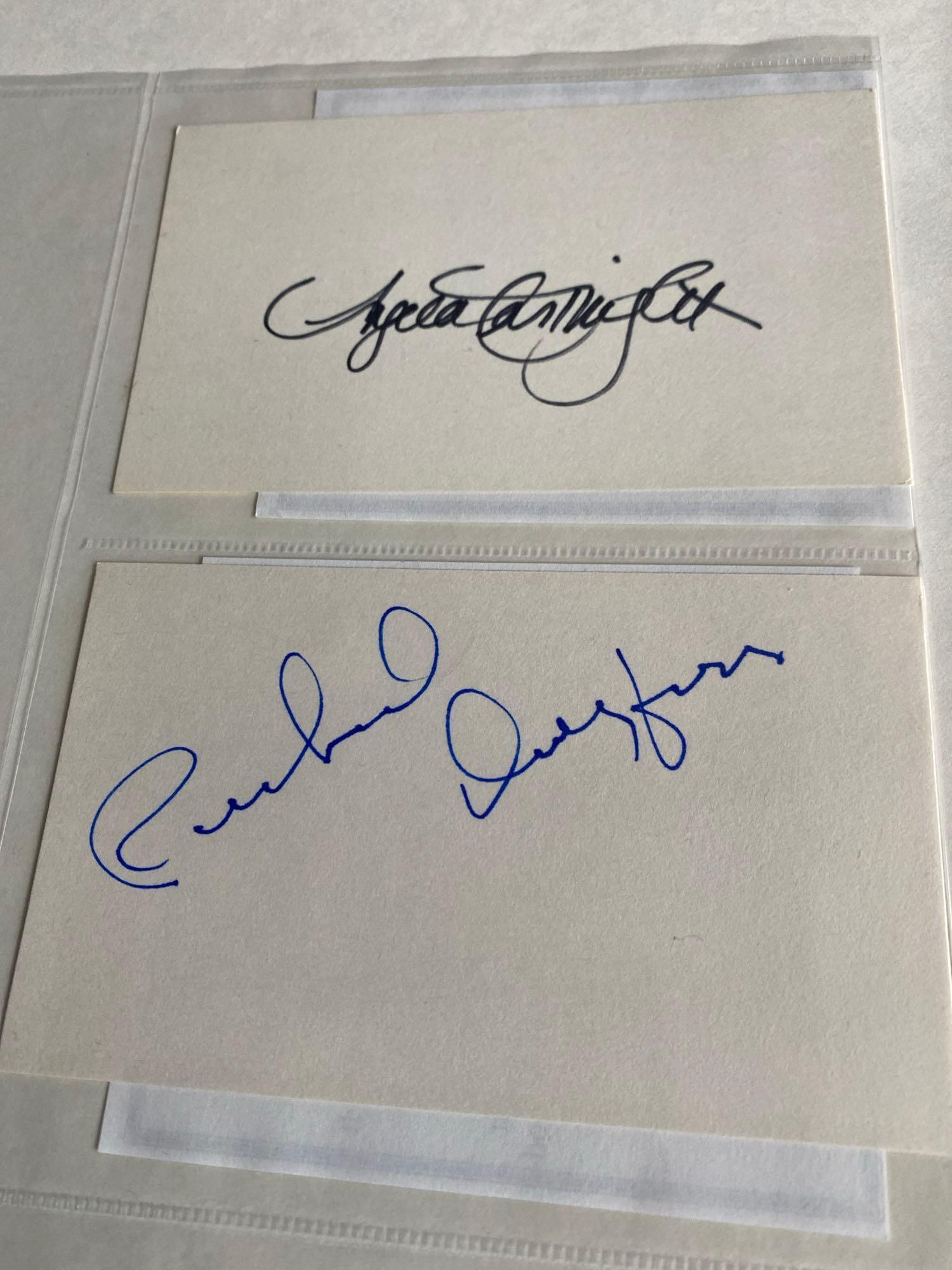 Nine Assorted Celebrity Autograph Cards