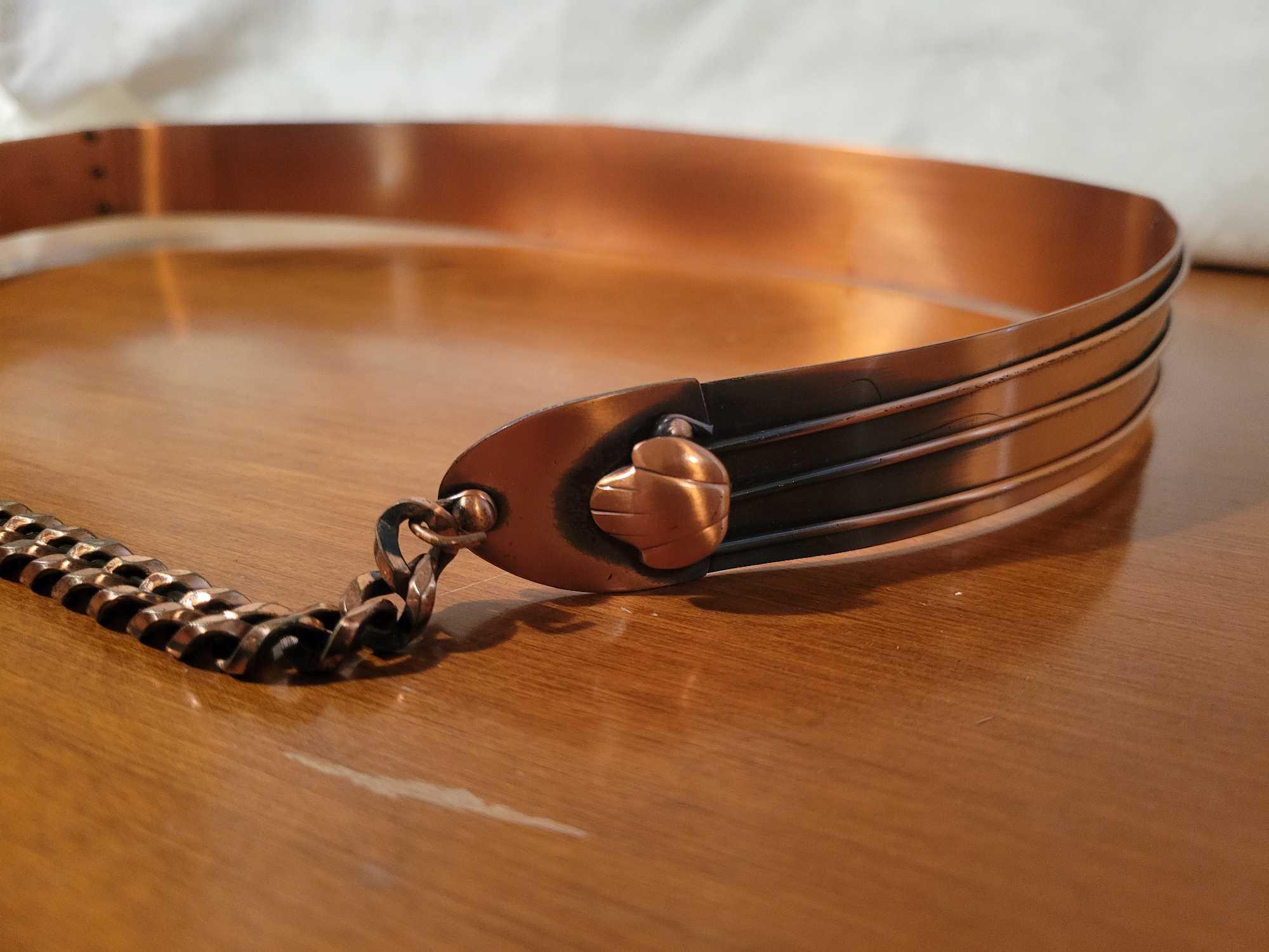 Vintage Copper Belt W/ Chain