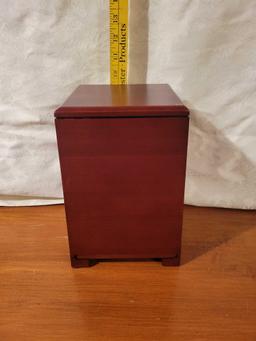 Wood Cremation Urn Box Cherry Finish