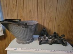 Vintage Ash Bucket With Hessler Wheel Casters