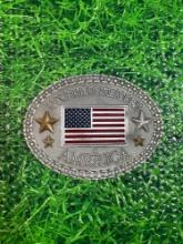 2001 American Flag belt buckle