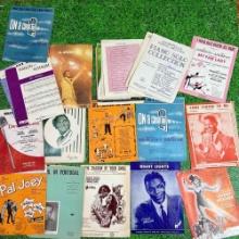 vintage 1960s-70s song sheets