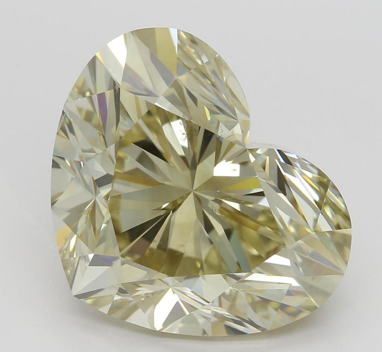 6.03 ct, Lt. Brown Yellow-VS2, Heart cut Diamond