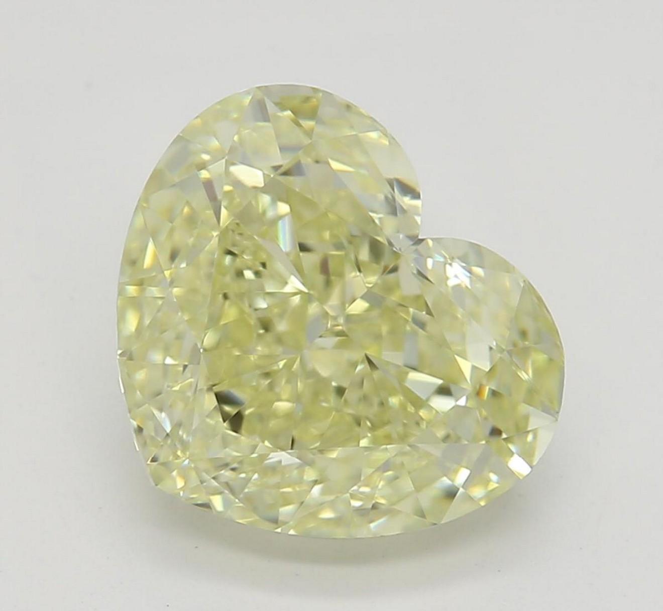 2.14 ct, Lt. Yellow-VVS2, Heart cut Diamond