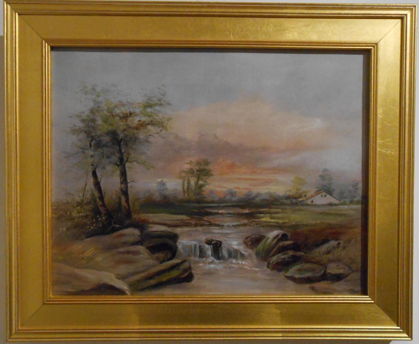 American Tonalist/Barbizon Rural Sunset Oil Painting