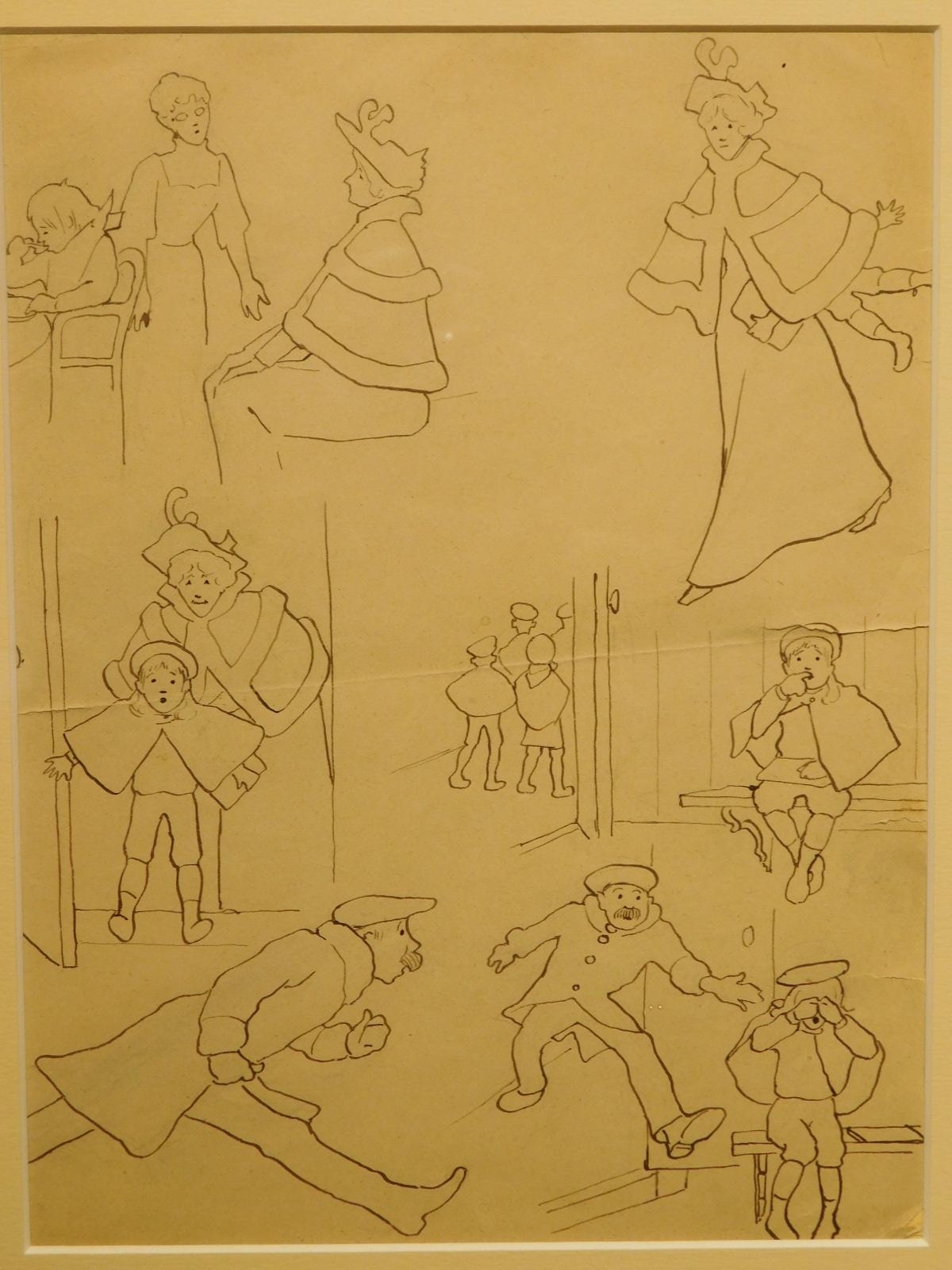 Elmer Boyd Smith: Three Pages of Caricatures of Children
