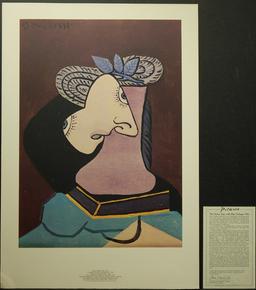 Pablo Picasso (After): Straw Hat With Blue Foliage, Lithograph