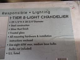 New 1 Tier 8 Light Chandelier