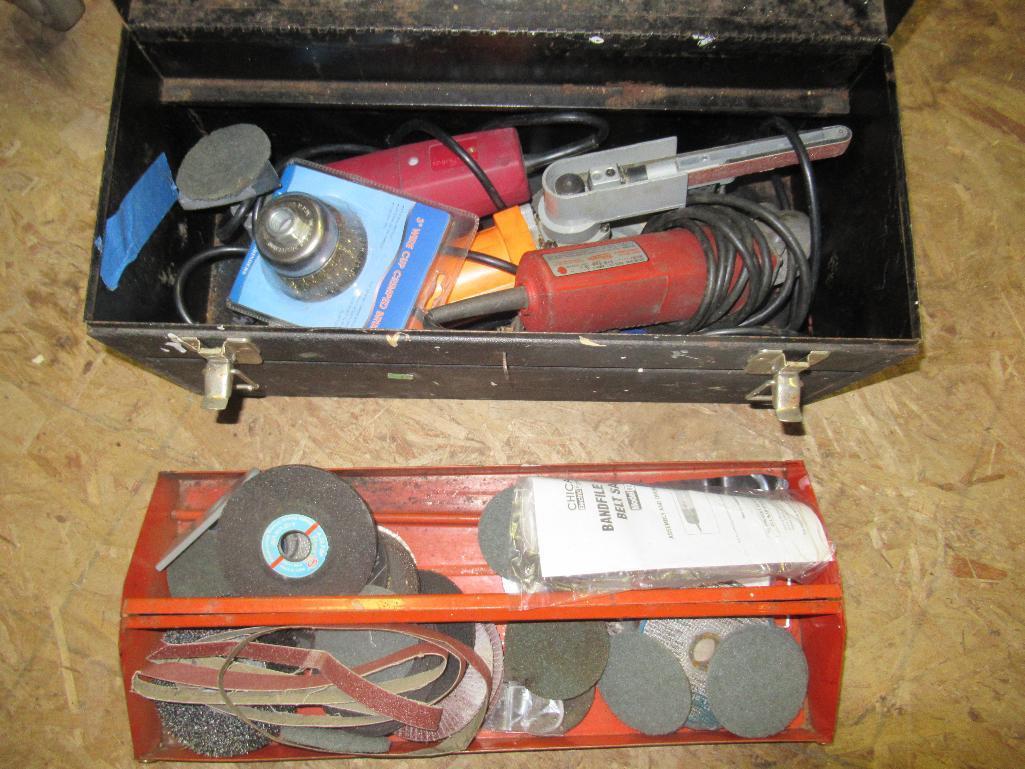 Tool Box w/ Sanders, Grinder, Cut Off Tool and more NO SHIPPING