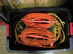Large Tote of Extension Cords NO SHIPPING