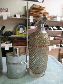 Flask, Thermos and Vintage Fire Suppressor