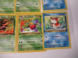 Lot of 15 First Edition Vintage Pokemon Trading Cards from Collection