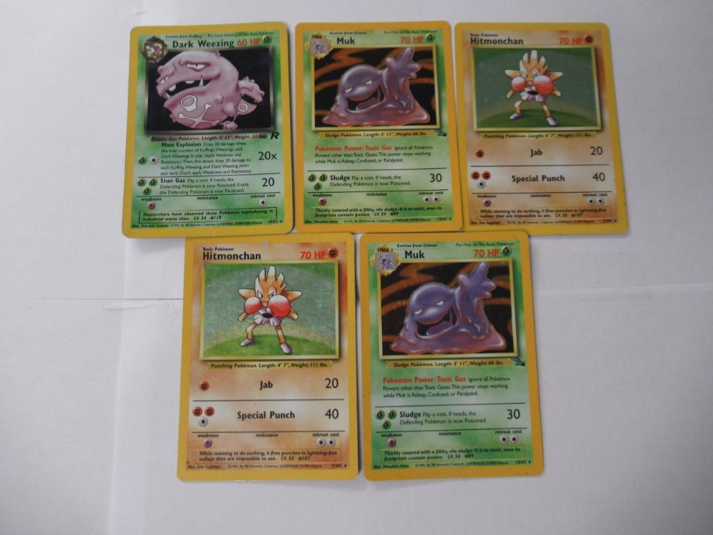 5 Count Lot of Vintage Pokemon Holo Holofoil Trading Cards