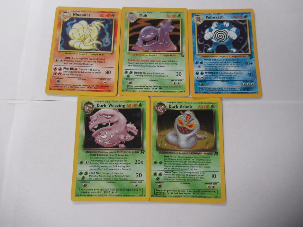 5 Count Lot of Vintage Pokemon Holo Holofoil Trading Cards