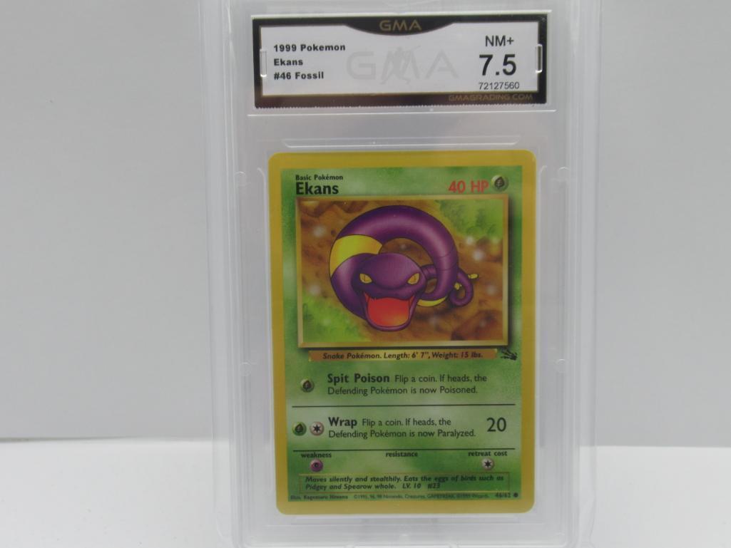 GMA GRADED 1999 POKEMON FOSSIL EKANS #46 - NM+ 7.5