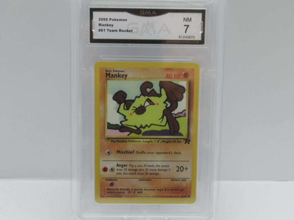 GMA GRADED 2000 POKEMON TEAM ROCKET MANKEY #61 - NM 7