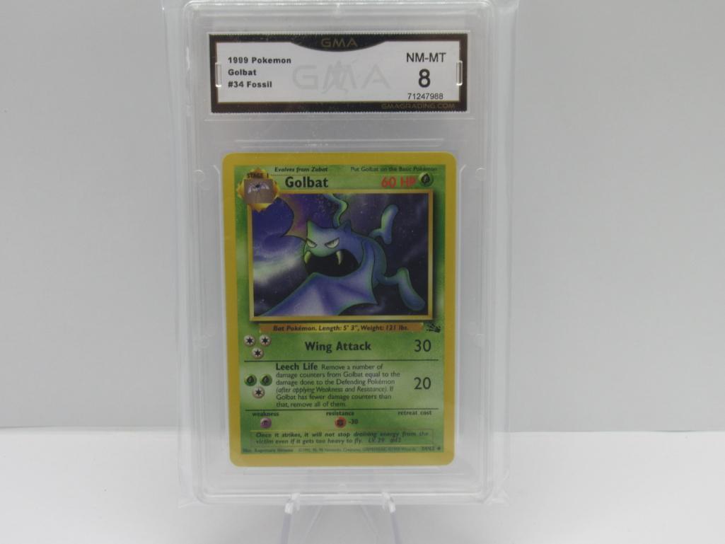 GMA GRADED 1999 POKEMON FOSSIL GOLBAT #34 - NM MT 8