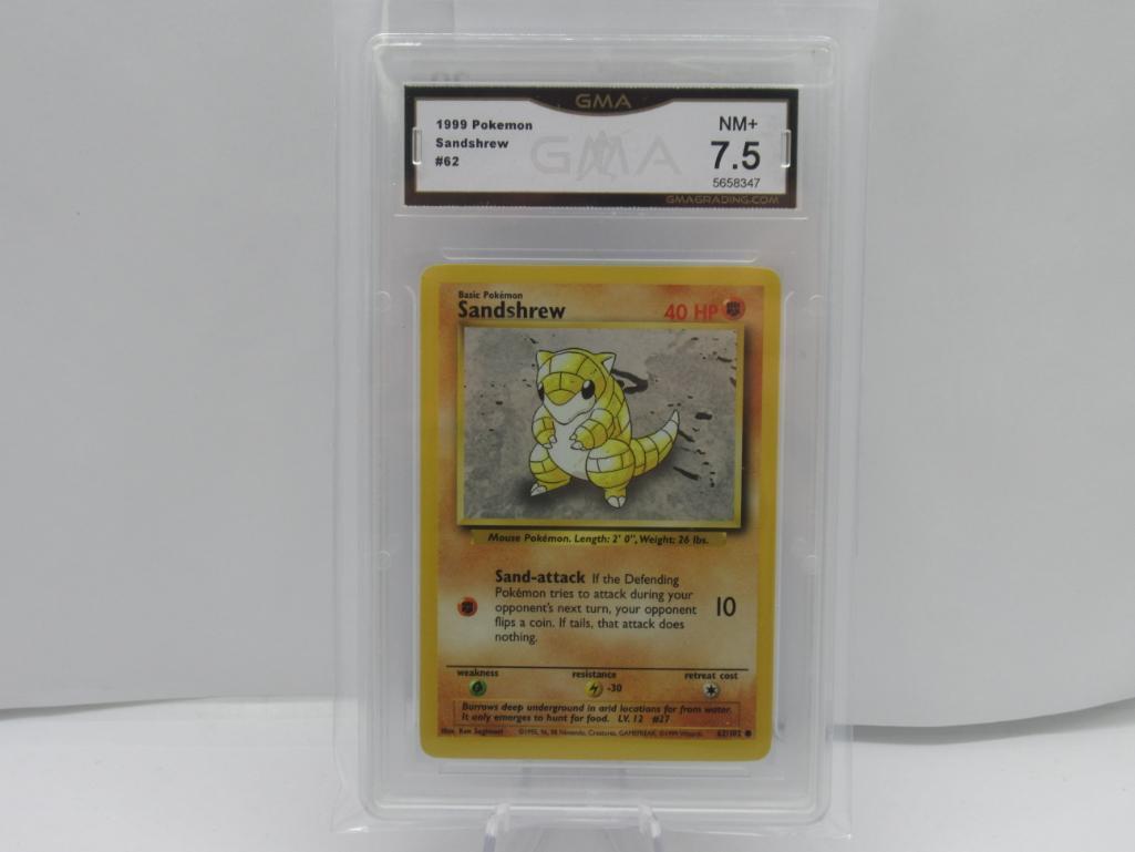 GMA GRADED 1999 POKEMON SANDSHREW #62... NM+ 7.5...