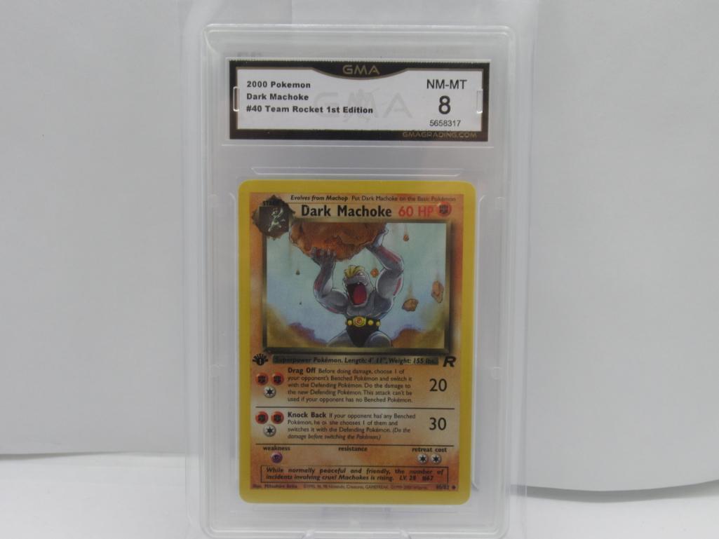 GMA GRADED 2000 POKEMON DARK MACHOKE #40 TEAM ROCKET 1ST EDITION NM MT 8...