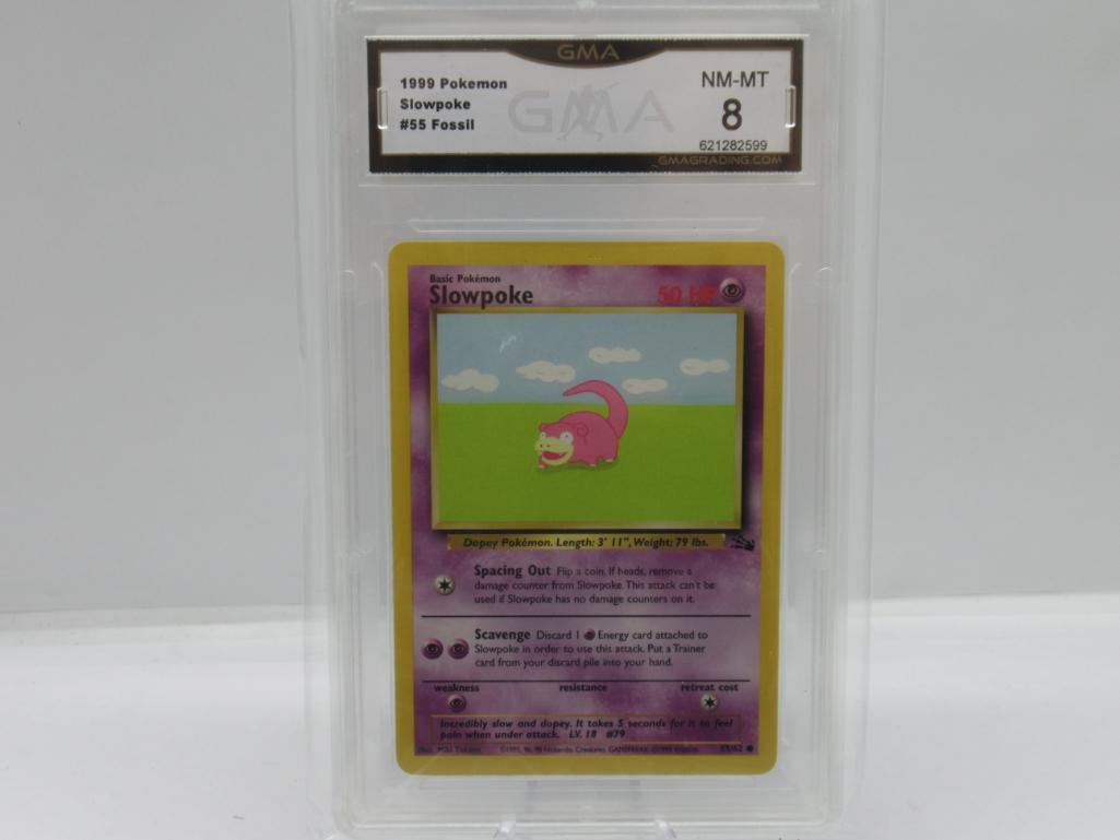 GMA GRADED POKEMON 1999 SLOWPOKE #55 FOSSIL NM-MT 8