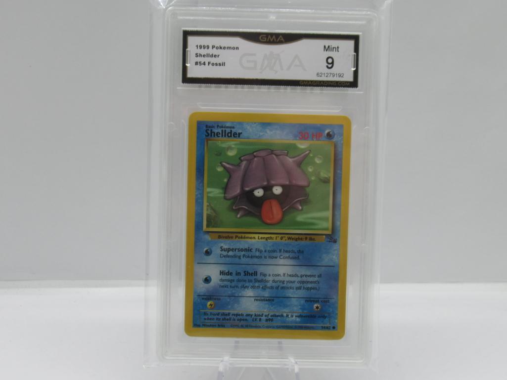 GMA GRADED POKEMON 1999 SHELLDER #54 FOSSIL MINT 9