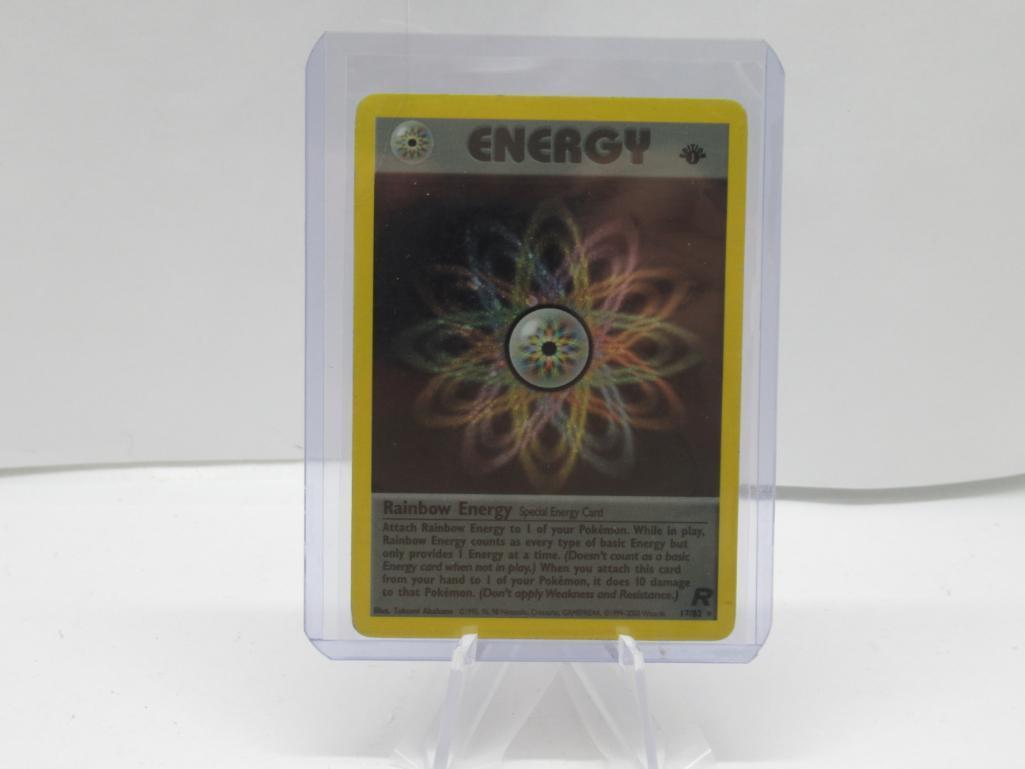 2000 Pokemon Team Rocket 1st Edition #17 RAINBOW ENERGY Holofoil Rare Energy Card