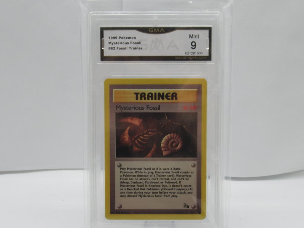 GMA GRADED POKEMON 1999 MYSTERIOUS FOSSIL #62 FOSSIL TRAINER MINT 9