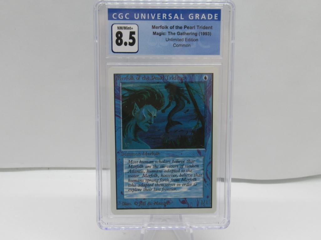 MTG Magic the Gathering 1993 Unlimited Edition Merfolk of the Pearl Trident CGC 8.5 NM/Mint+